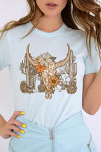Floral Bull Western Graphic Tee