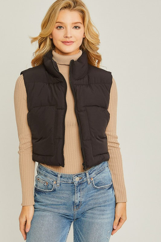 Leslie Puffer Vest With Pockets