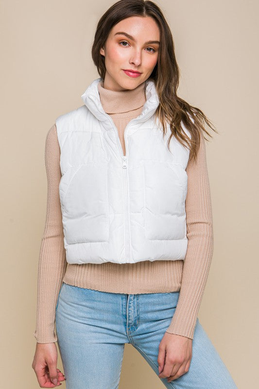 Leslie Puffer Vest With Pockets