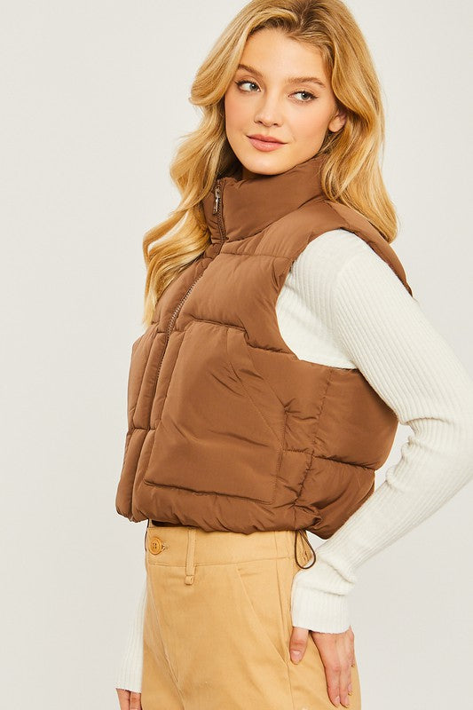 Leslie Puffer Vest With Pockets