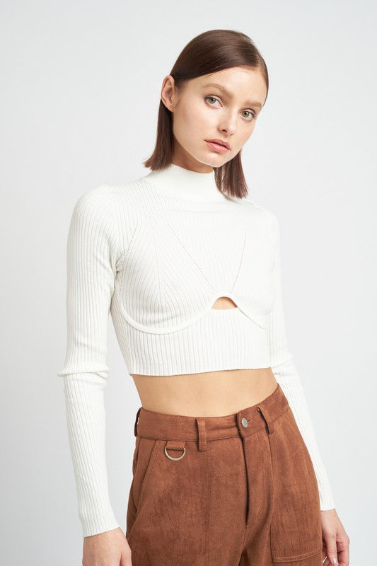 Mara Mock Neck Crop Top