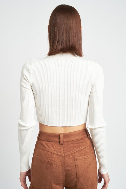Mara Mock Neck Crop Top