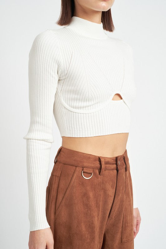 Mara Mock Neck Crop Top