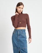 Mara Mock Neck Crop Top