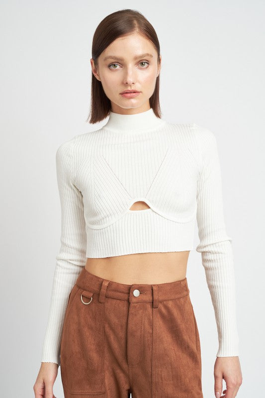 Mara Mock Neck Crop Top