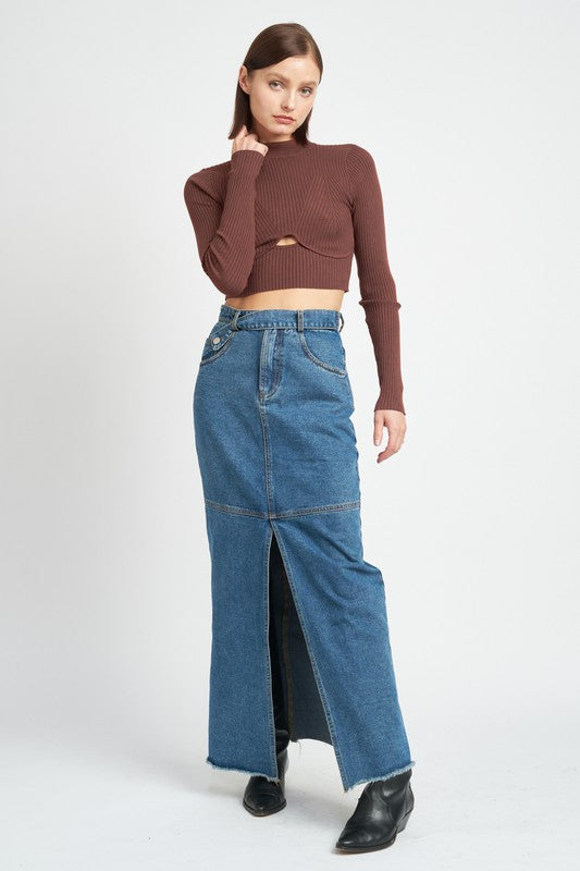 Mara Mock Neck Crop Top