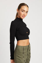 Mara Mock Neck Crop Top