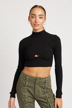 Mara Mock Neck Crop Top