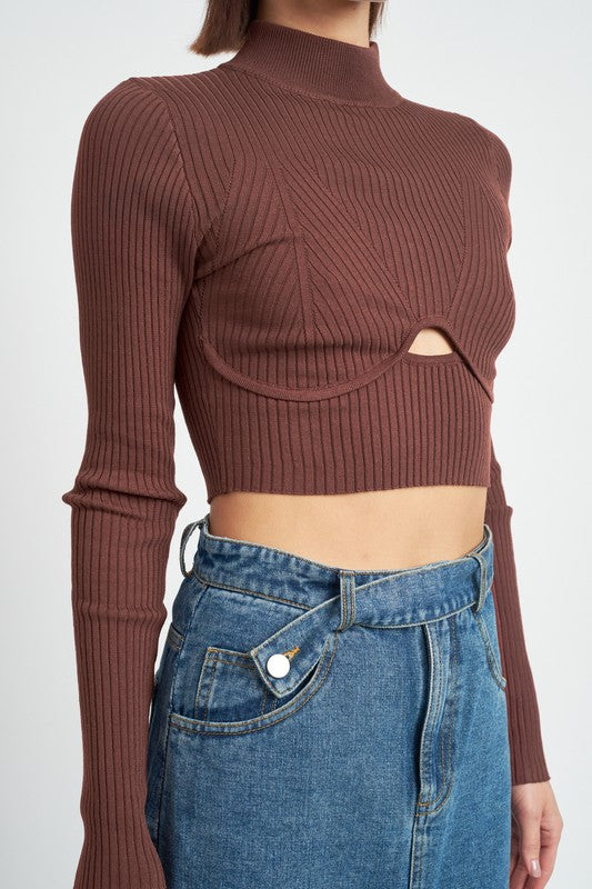 Mara Mock Neck Crop Top