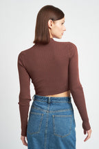 Mara Mock Neck Crop Top