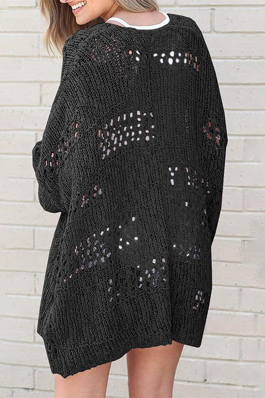 Millie Crochet Dolman Knit Sleeve Cardigann