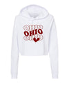 Groovy Ohio With Heart Cropped Hoodie