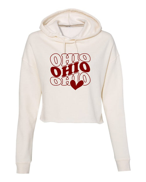Groovy Ohio With Heart Cropped Hoodie
