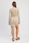 Valentina Ruched Crochet Mini Dress