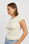 Nove Cap Sleeve Top with Open Back