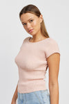 Nove Cap Sleeve Top with Open Back