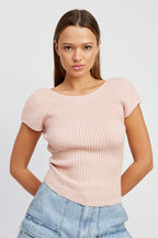 Nove Cap Sleeve Top with Open Back