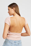 Nove Cap Sleeve Top with Open Back