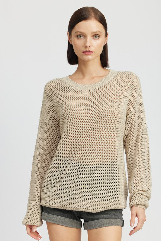 Sasha Crochet Long Sleeve Top