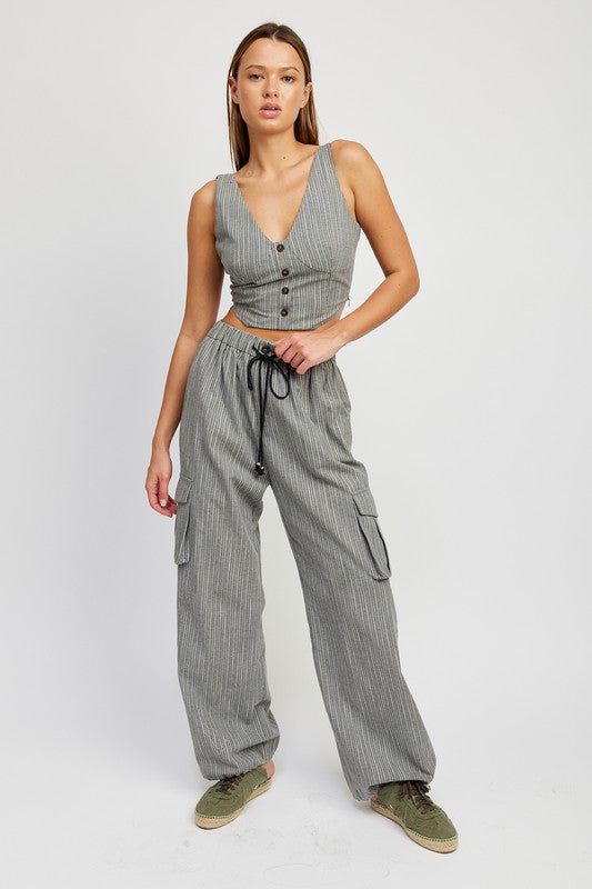 Jorie Set || Button Down Vest