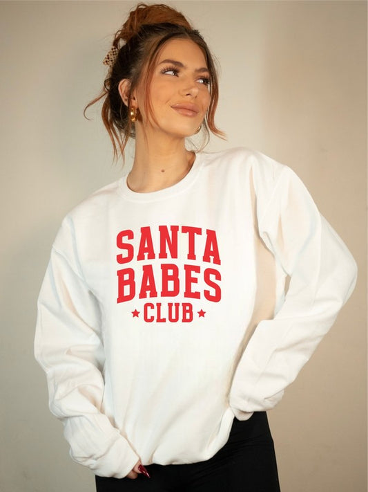 Santa Babes Club Graphic Sweatshirt Plus Size