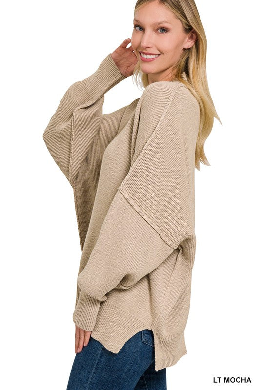 Saddie Side Slit Oversized Sweater