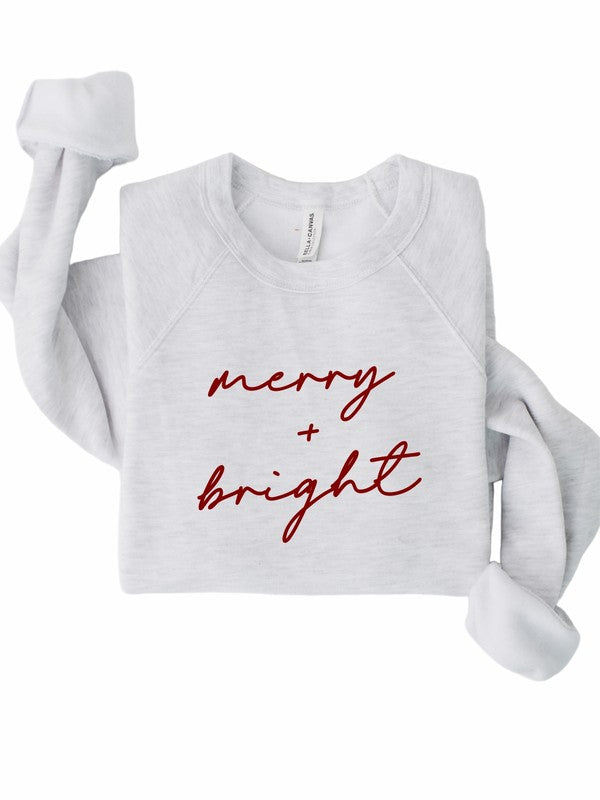 Cursive Merry and Bright Graphic Sweatshirt Plus Size