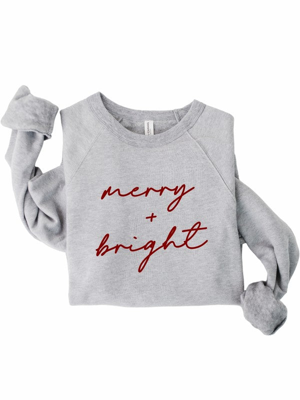 Cursive Merry and Bright Graphic Sweatshirt