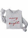 Cursive Merry and Bright Graphic Sweatshirt Plus Size