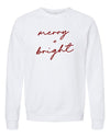 Cursive Merry and Bright Graphic Sweatshirt Plus Size