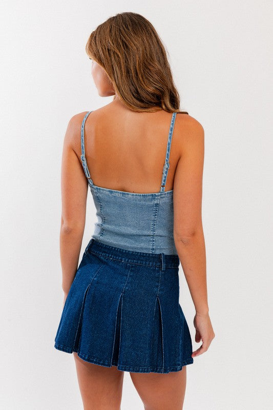 Jolene Denim Bustier Bodysuit