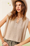 Terri Slouchy Cropped Extended Sleeve Sweater Top