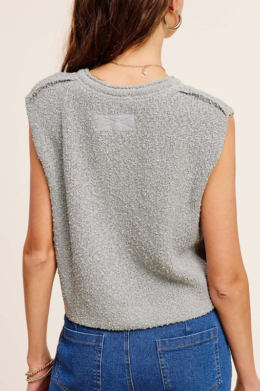 Terri Slouchy Cropped Extended Sleeve Sweater Top