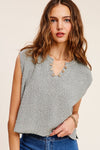 Terri Slouchy Cropped Extended Sleeve Sweater Top