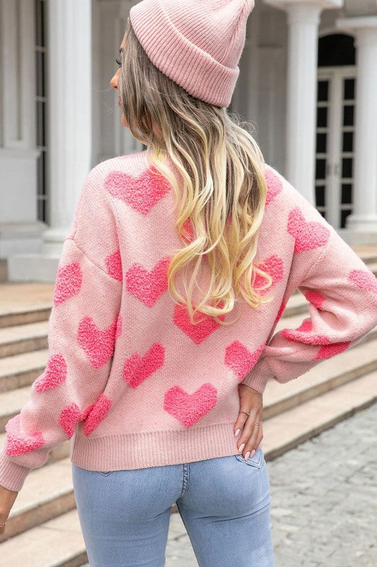 Felicia Fuzzy Heart Sweater