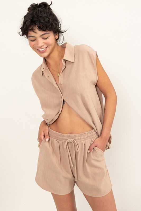 Ellie Linen Shirt and Shorts Set