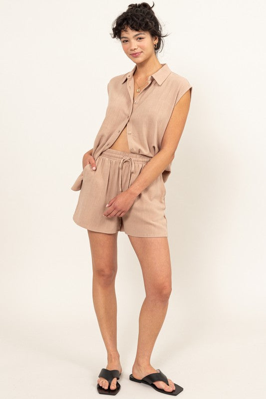Ellie Linen Shirt and Shorts Set