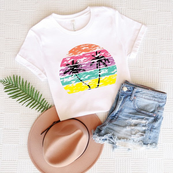 Tropical Sunset Short Sleeve Graphic Tee