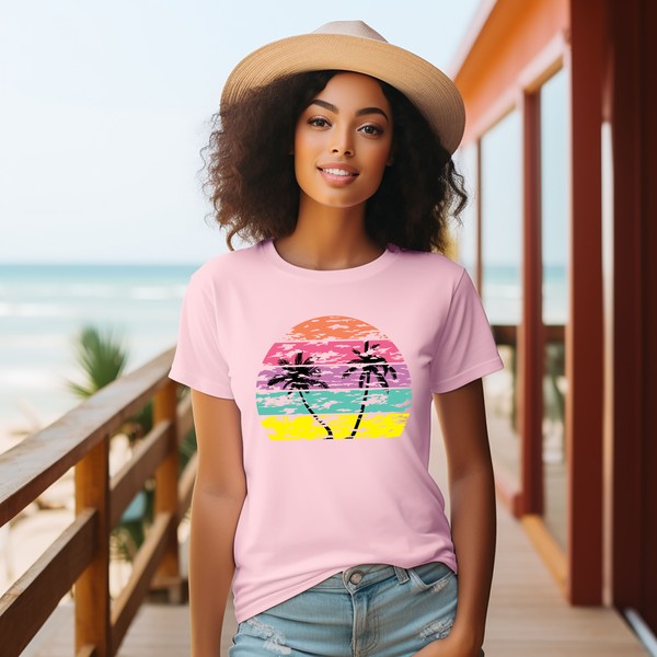 Tropical Sunset Short Sleeve Graphic Tee