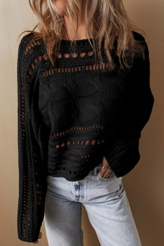 Gracie Cable Knit Cropped Sweater