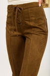 Skylar Lace Up Suede Flared Pants