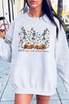 Fall Breeze Skeleton Graphic Fleece Sweatshirts
