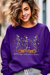 Fall Breeze Skeleton Graphic Fleece Sweatshirts