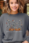 Fall Breeze Skeleton Graphic Fleece Sweatshirts
