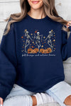 Fall Breeze Skeleton Graphic Fleece Sweatshirts