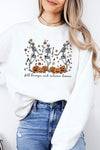 Fall Breeze Skeleton Graphic Fleece Sweatshirts