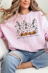 Fall Breeze Skeleton Graphic Fleece Sweatshirts