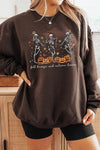 Fall Breeze Skeleton Graphic Fleece Sweatshirts