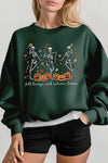 Fall Breeze Skeleton Graphic Fleece Sweatshirts