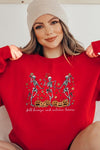 Fall Breeze Skeleton Graphic Fleece Sweatshirts